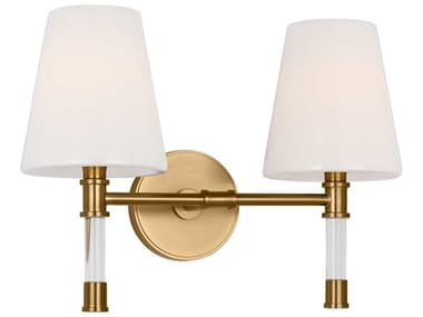 Visual Comfort Studio Hanover 15" Wide 2-Light Burnished Brass Vanity Light VCSCV1052BBS