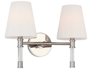 Visual Comfort Studio Hanover 15" Wide 2-Light Polished Nickel Vanity Light VCSCV1052PN