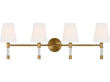 Visual Comfort Studio Hanover 34" Wide 3-Light Burnished Brass Vanity Light VCSCV1054BBS