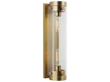 Visual Comfort Studio Garrett 18" Tall 2-Light Burnished Brass Wall Sconce VCSCW1002BBS