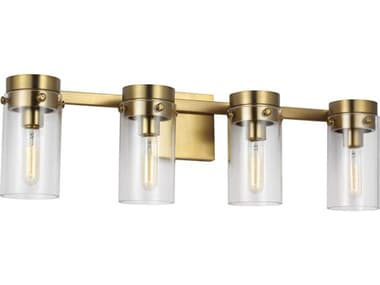 Visual Comfort Studio Garrett 29" Wide 4-Light Burnished Brass Vanity Light VCSCW1004BBS