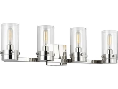 Visual Comfort Studio Garrett 29" Wide 4-Light Polished Nickel Vanity Light VCSCW1004PN