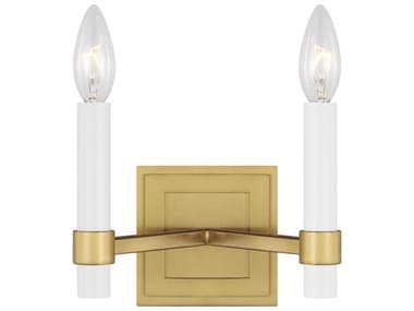 Visual Comfort Studio Marston 8" Wide 2-Light Burnished Brass Vanity Light VCSCW1222BBS