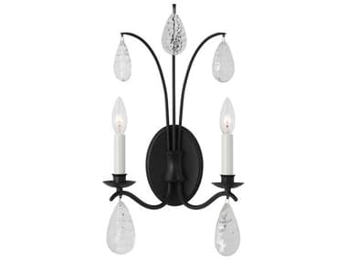 Visual Comfort Studio Shannon 20" Tall 2-Light Aged Iron Black Traditional Wall Sconce VCSCW1292AI