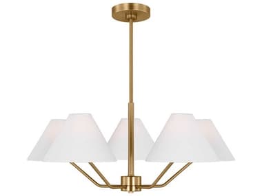 Visual Comfort Studio Burke 5-Light Satin Brass Chandelier VCSDJC1005SB