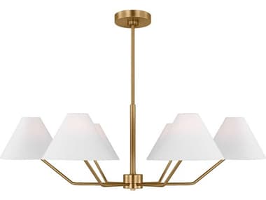 Visual Comfort Studio Burke 6-Light Satin Brass Chandelier VCSDJC1016SB