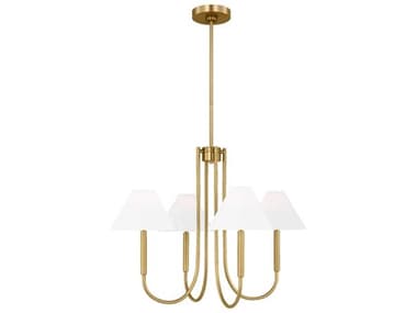 Visual Comfort Studio Porteau 5-Light Satin Brass Chandelier VCSDJC1024SB