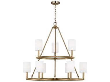 Visual Comfort Studio Egmont 36" Wide 9-Light Satin Brass Chandelier VCSDJC1099SB