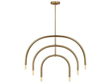 Visual Comfort Studio Hadden 6-Light Satin Brass Chandelier VCSDJC1126SB