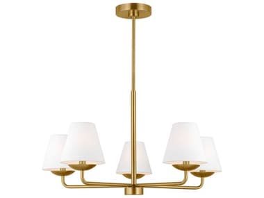 Visual Comfort Studio Albion 5-Light Satin Brass Empire Chandelier VCSDJC1175SB