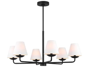 Visual Comfort Studio Albion 6-Light Midnight Black Empire Chandelier VCSDJC1186MBK