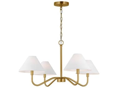 Visual Comfort Studio Eldon 4-Light Satin Brass Empire Chandelier VCSDJC1194SB