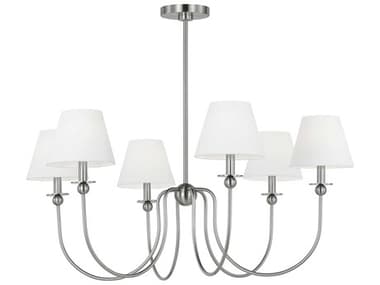 Visual Comfort Studio Elsay 6-Light Brushed Nickel Chandelier VCSDJC1246BS