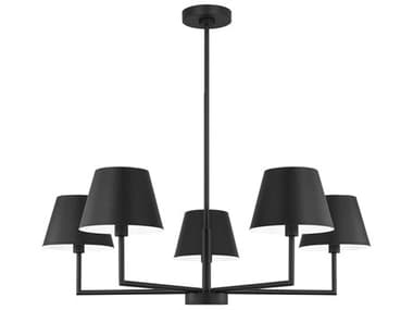 Visual Comfort Studio Ender 5-Light Midnight Black Chandelier VCSDJC1265MBK