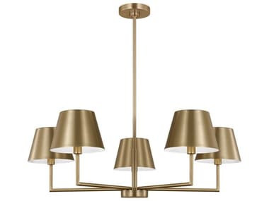 Visual Comfort Studio Ender 5-Light Satin Brass Chandelier VCSDJC1265SB