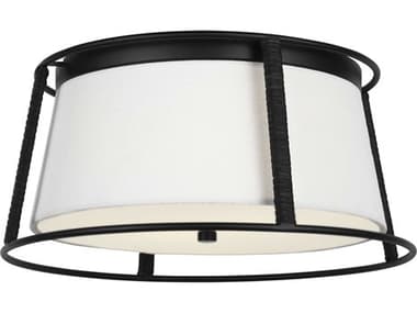 Visual Comfort Studio Cortes 2-Light Midnight Black Flush Mount VCSDJF1002MBK