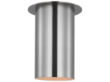 Visual Comfort Studio Archer 1-Light Brushed Steel Cylinder Flush Mount VCSDJF1021BS