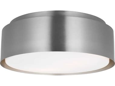 Visual Comfort Studio Dartmore 2-Light Brushed Nickel Drum Flush Mount VCSDJF1042BS