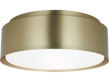 Visual Comfort Studio Dartmore 2-Light Satin Brass Drum Flush Mount VCSDJF1042SB