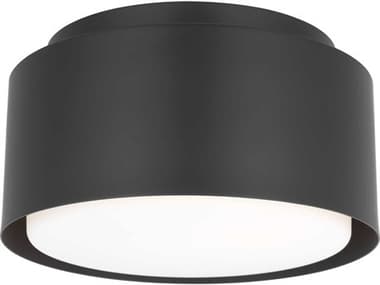 Visual Comfort Studio Dartmore 1-Light Midnight Black Drum Flush Mount VCSDJF1051MBK
