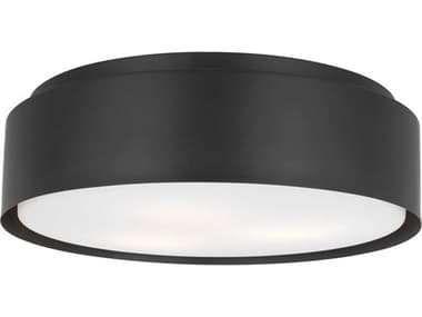 Visual Comfort Studio Dartmore 3-Light Midnight Black Drum Flush Mount VCSDJF1063MBK