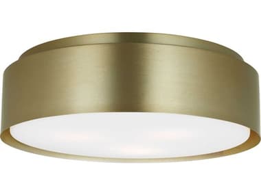 Visual Comfort Studio Dartmore 3-Light Satin Brass Drum Flush Mount VCSDJF1063SB