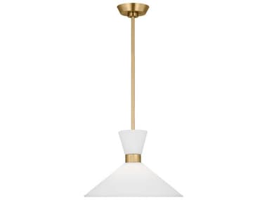 Visual Comfort Studio Belcarra 15" 1-Light Satin Brass Pendant VCSDJP1091SB