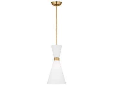 Visual Comfort Studio Belcarra 8" 1-Light Satin Brass Mini Pendant VCSDJP1101SB