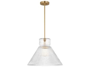 Visual Comfort Studio Liouet 1-Light Satin Brass Pendant VCSDJP1201SB