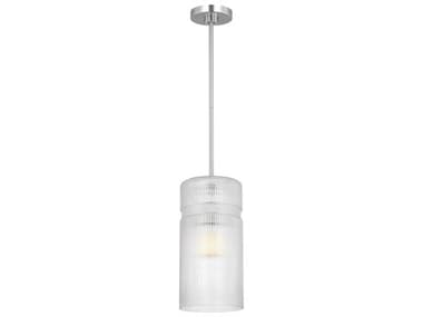 Visual Comfort Studio Liouet 1-Light Brushed Nickel Cylinder Mini Pendant VCSDJP1211BS