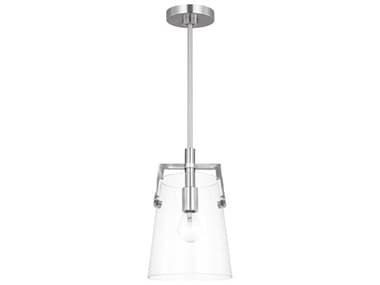 Visual Comfort Studio Crofton 1-Light Brushed Nickel Cylinder Mini Pendant VCSDJP1261BS