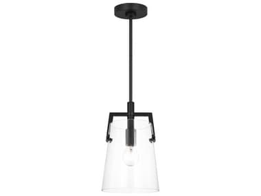 Visual Comfort Studio Crofton 1-Light Midnight Black Cylinder Mini Pendant VCSDJP1261MBK