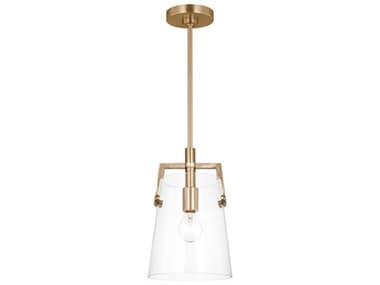 Visual Comfort Studio Crofton 1-Light Satin Brass Cylinder Mini Pendant VCSDJP1261SB