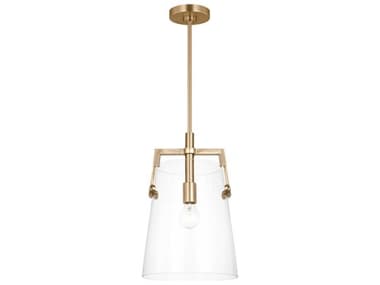 Visual Comfort Studio Crofton 1-Light Satin Brass Cylinder Mini Pendant VCSDJP1271SB