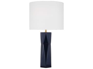 Visual Comfort Studio Fernwood Gloss Navy White Linen Blue Buffet Lamp VCSDJT1061GNV1