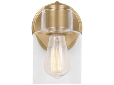 Visual Comfort Studio Sayward 7" Tall 1-Light Satin Brass Wall Sconce VCSDJV1001SB