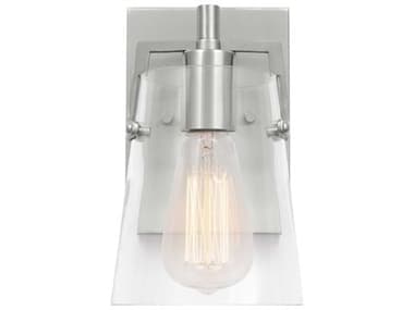 Visual Comfort Studio Crofton 9" Tall 1-Light Brushed Steel Wall Sconce VCSDJV1031BS