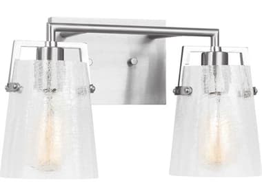 Visual Comfort Studio Crofton 2-Light Brushed Nickel Vanity Light VCSDJV1032BSCKG