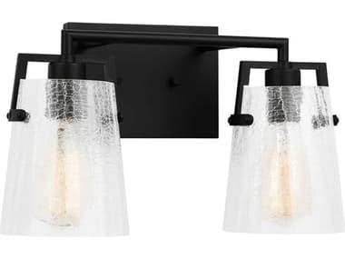 Visual Comfort Studio Crofton 2-Light Midnight Black Vanity Light VCSDJV1032MBKCKG