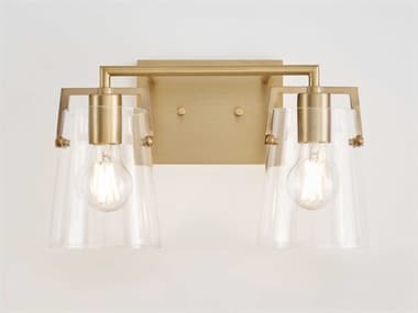 Visual Comfort Studio Crofton 2-Light Satin Brass Vanity Light VCSDJV1032SB