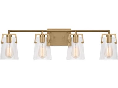 Visual Comfort Studio Crofton 33" Wide 4-Light Satin Brass Vanity Light VCSDJV1034SB