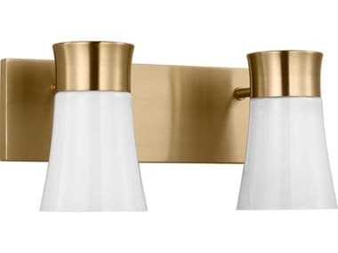 Visual Comfort Studio Roy 2-Light Satin Brass Vanity Light VCSDJV1082SB