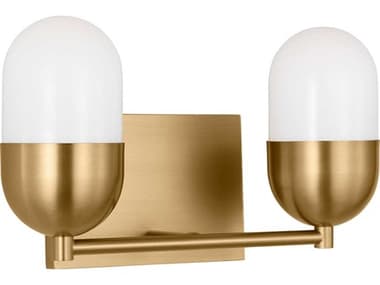 Visual Comfort Studio Foster 2-Light Satin Brass Vanity Light VCSDJV1092SB