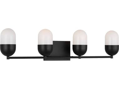 Visual Comfort Studio Foster 4-Light Midnight Black Vanity Light VCSDJV1094MBK