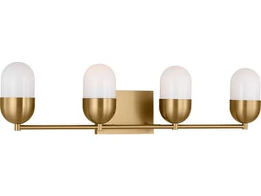 Visual Comfort Studio Foster 4-Light Satin Brass Vanity Light VCSDJV1094SB