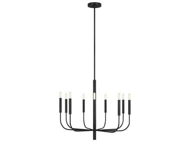 Visual Comfort Studio Brianna 30" Wide 9-Light Aged Iron Black Candelabra Chandelier VCSEC1009AI