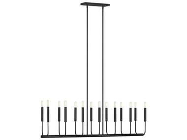 Visual Comfort Studio Brianna 14-Light Aged Iron Black Linear Island Pendant VCSEC10614AI