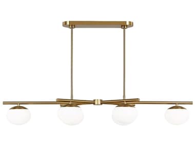 Visual Comfort Studio Lune 6-Light Burnished Brass Globe Linear Island Pendant VCSEC1276BBS