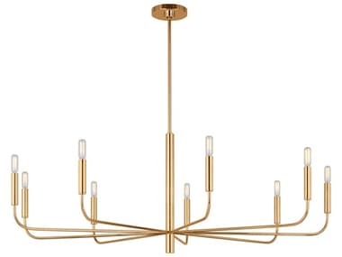 Visual Comfort Studio Brianna 9-Light Burnished Brass Candelabra Chandelier VCSEC1319BBS