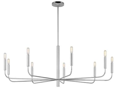 Visual Comfort Studio Brianna 9-Light Polished Nickel Candelabra Chandelier VCSEC1319PN